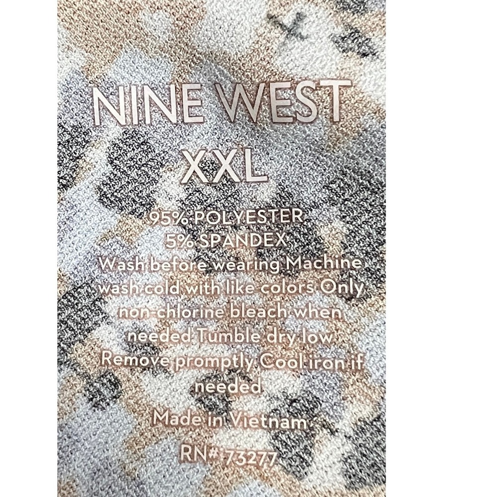 Nine West Wrap Faux Dress Womens XXL Geometric Print Short Sleeve V Neck Stretch - Picture 4 of 9